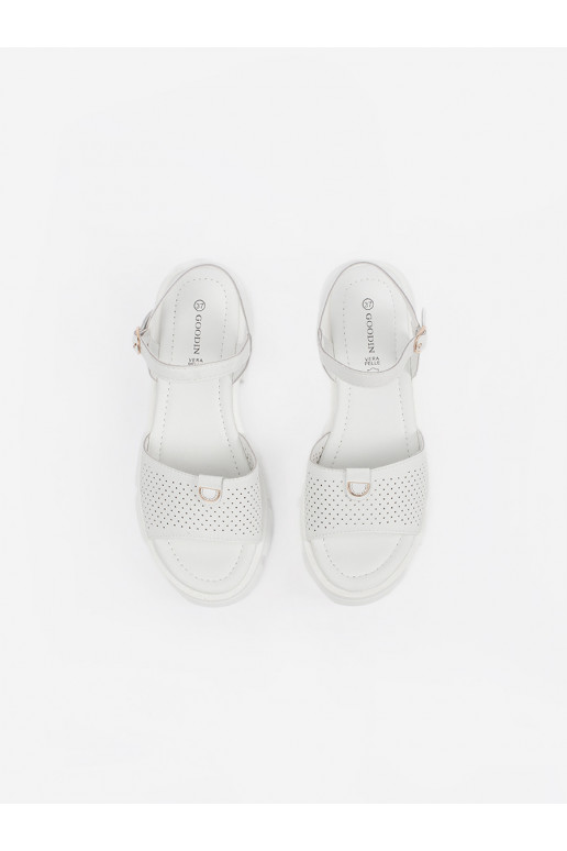 baltos spalvos sandalai su platforma