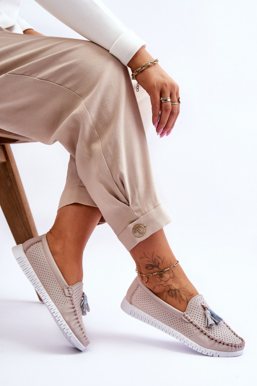 Moteriški odiniai mokasinai su ažūro...