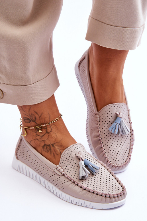 Moteriški odiniai mokasinai su ažūro...