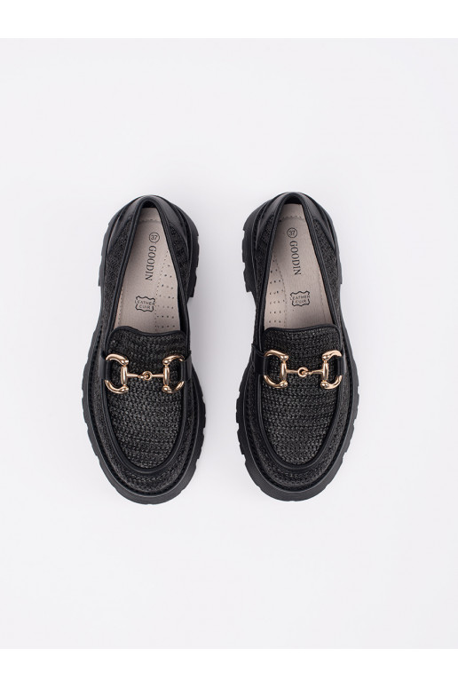 Juodos spalvos Mokasinai su platforma 