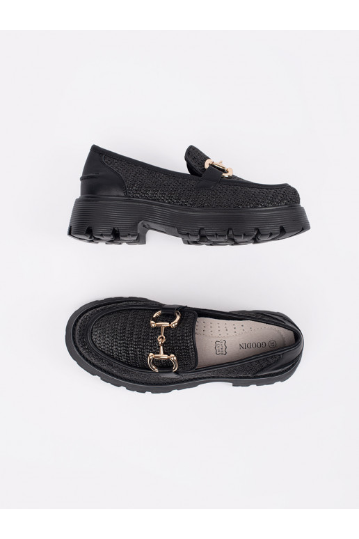 Juodos spalvos Mokasinai su platforma 