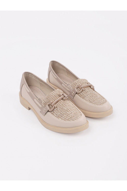 dramblio kaulo spalvos mokasinai ze skórzaną wkładką dramblio kaulo spalvos mokasinai ze skórzaną wkładką