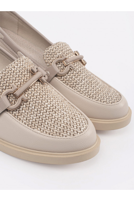 dramblio kaulo spalvos mokasinai ze skórzaną wkładką dramblio kaulo spalvos mokasinai ze skórzaną wkładką