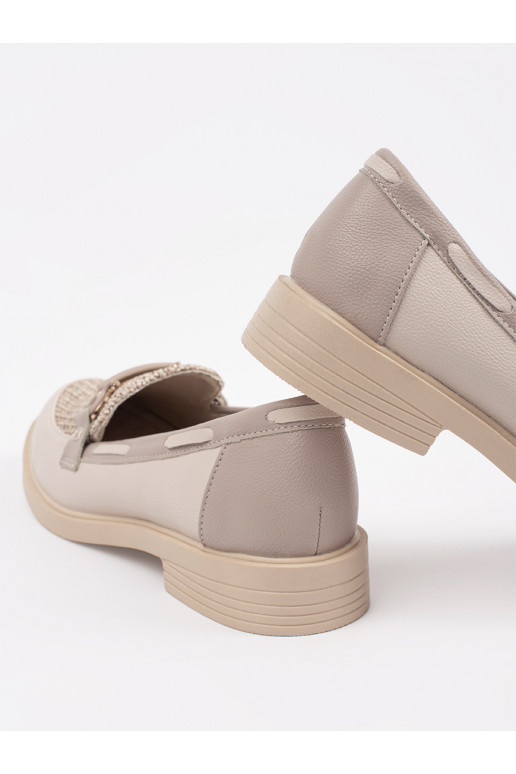 dramblio kaulo spalvos mokasinai ze skórzaną wkładką dramblio kaulo spalvos mokasinai ze skórzaną wkładką