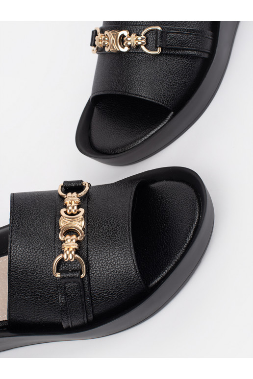 Juodos spalvos Šlepetės   su grandinėle Juodos spalvos Šlepetės   su grandinėle