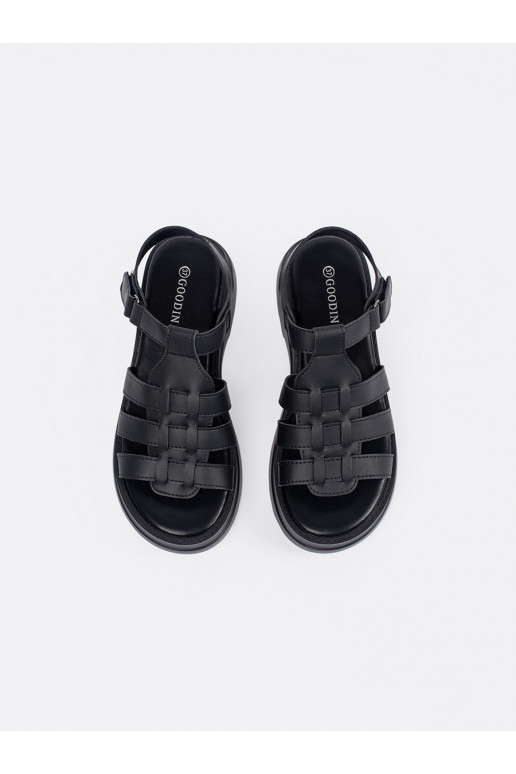 Juodos spalvos sandalai su platforma   Juodos spalvos sandalai su platforma