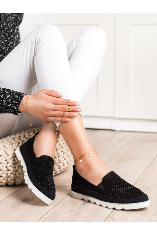 su aužūro elementais Slip on stiliaus batai su kristaliukais