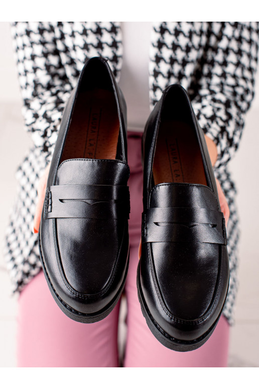 Klasikinio modelio moteriški pusbačiai Shelovet juodos spalvos