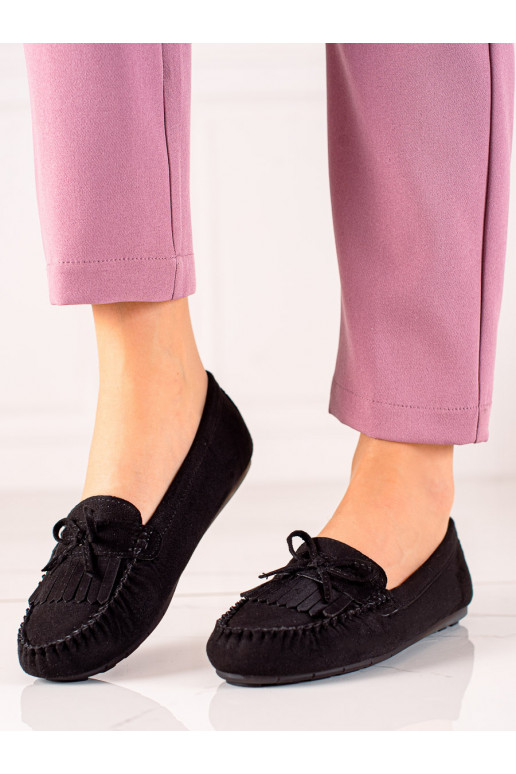 Shelovet mokasinai su kaspinėliu juodos spalvos