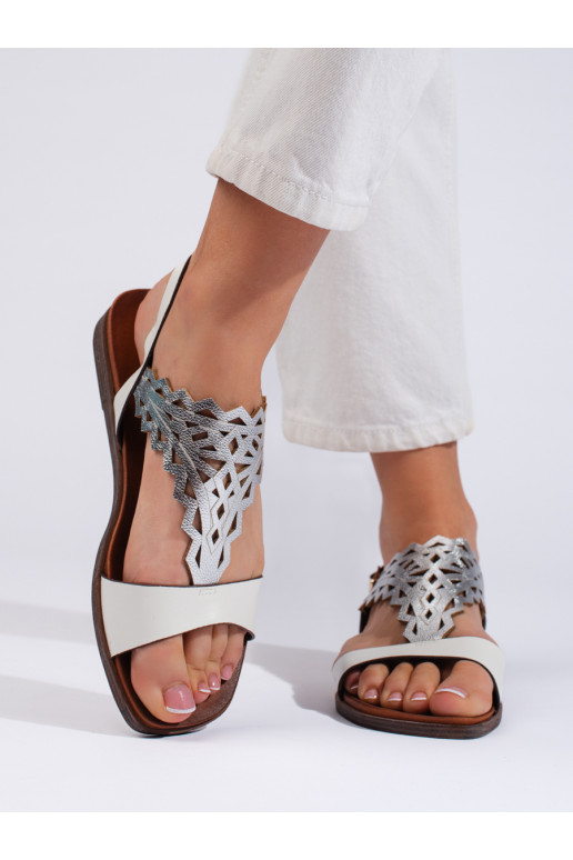 su aužūro elementais baltos spalvos- sandalai Sergio Leone
