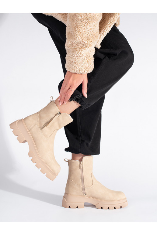 smėlio spalvos moteriški batai su pašiltinimu Sergio Leone