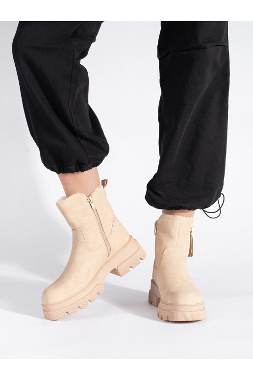 smėlio spalvos moteriški batai su pašiltinimu Sergio Leone