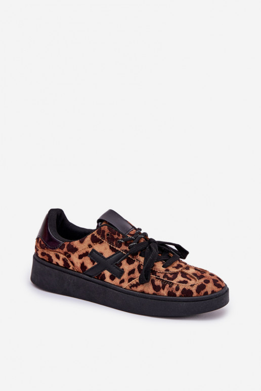 sportiniai bateliai  su leopardo kailio raštais rudos spalvos Zelevelis  sportiniai bateliai  su leopardo kailio raštais rudos spalvos Zelevelis