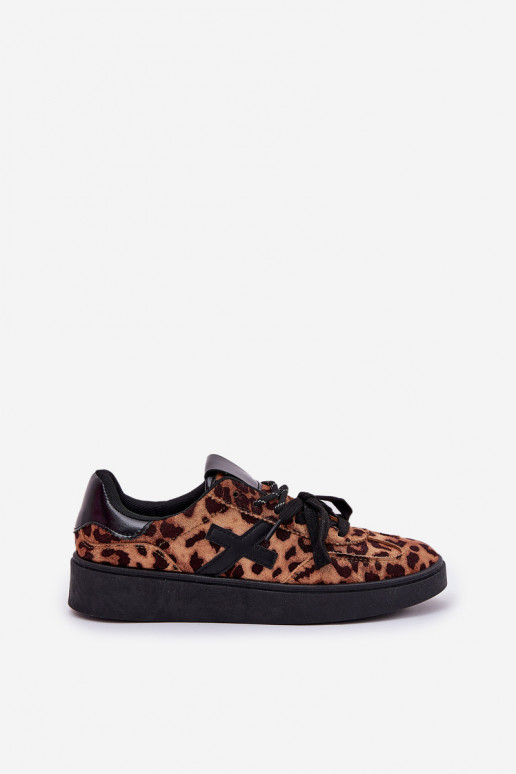 sportiniai bateliai  su leopardo kailio raštais rudos spalvos Zelevelis  sportiniai bateliai  su leopardo kailio raštais rudos spalvos Zelevelis