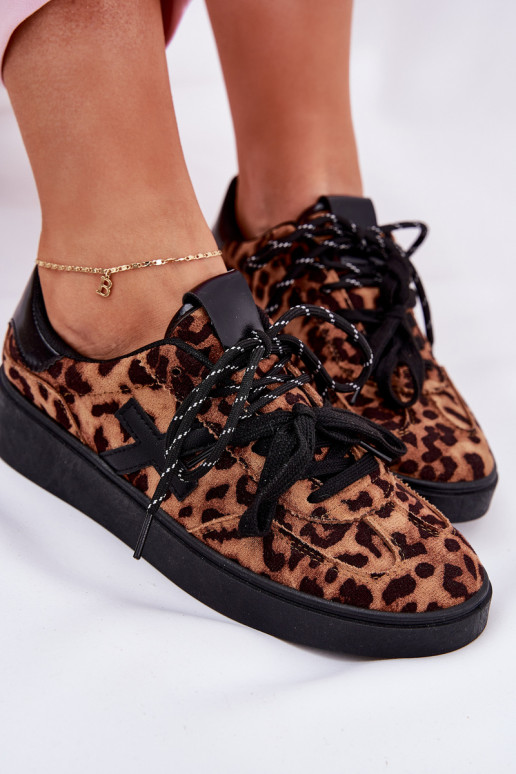 sportiniai bateliai  su leopardo kailio raštais rudos spalvos Zelevelis  sportiniai bateliai  su leopardo kailio raštais rudos spalvos Zelevelis