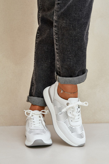Odiniai sportiniai bateliai Sneakers modelio batai Moteriški S.Barski LR51-551 baltos spalvos 2
