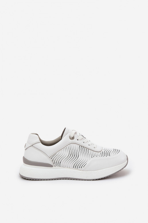 Odiniai sportiniai bateliai Sneakers modelio batai Moteriški S.Barski LR51-551 baltos spalvos