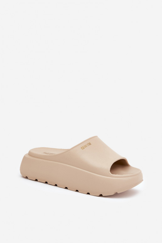  Moteriškos šlepetės su platforma Big Star RR274A569 smėlio spalvos