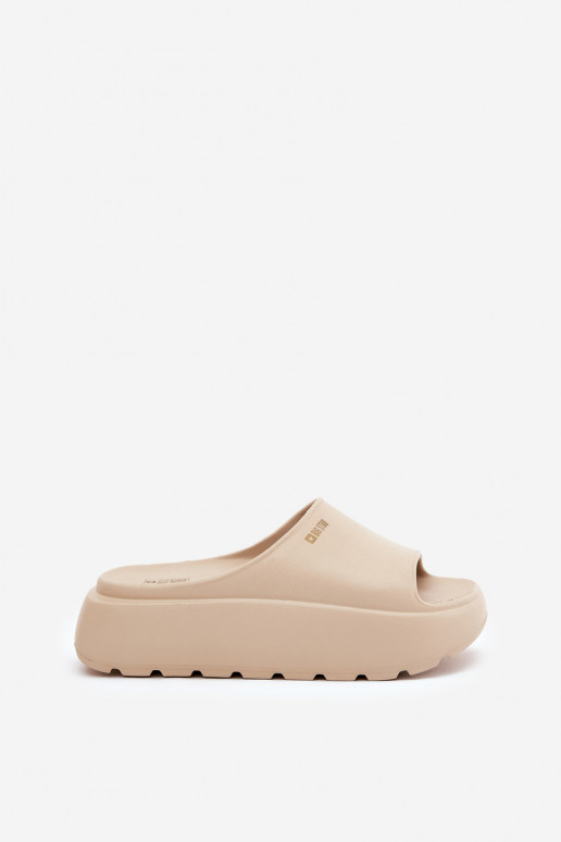  Moteriškos šlepetės su platforma Big Star RR274A569 smėlio spalvos