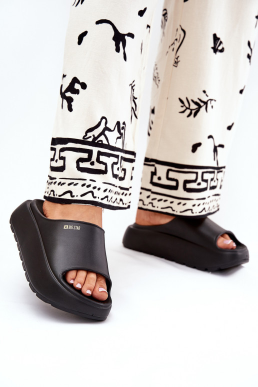  Moteriškos šlepetės su platforma Big Star RR274A567 Juodos spalvos