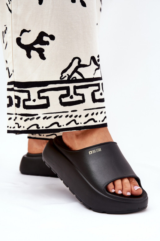  Moteriškos šlepetės su platforma Big Star RR274A567 Juodos spalvos