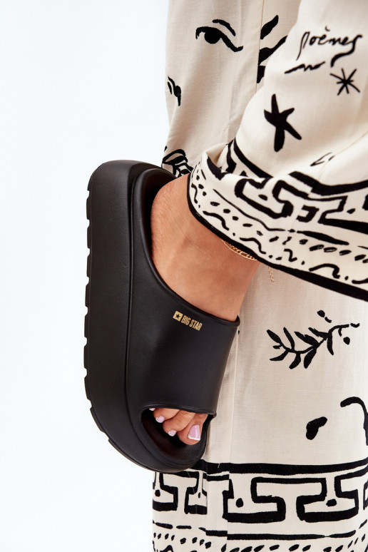  Moteriškos šlepetės su platforma Big Star RR274A567 Juodos spalvos