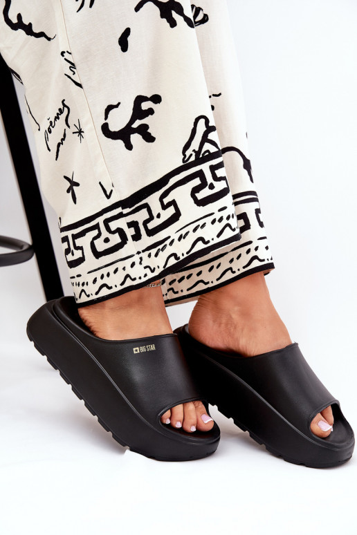  Moteriškos šlepetės su platforma Big Star RR274A567 Juodos spalvos