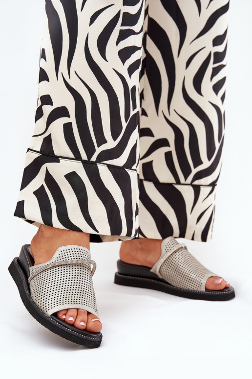 Moteriškos šlepetės   sidabro spalvos Teriwes