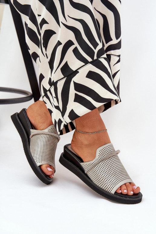 Moteriškos šlepetės   sidabro spalvos Teriwes