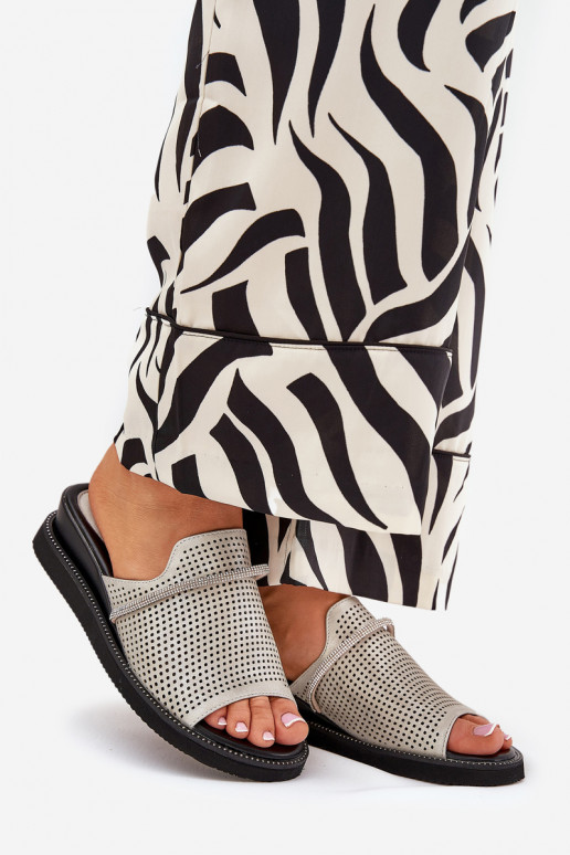 Moteriškos šlepetės   sidabro spalvos Teriwes