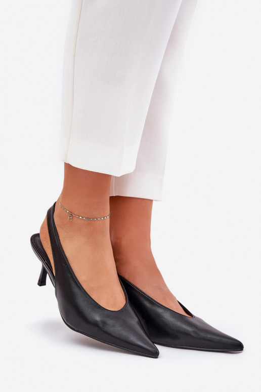 aukštakulniai bateliai su atviru kulnu Eko   Juodos spalvos Aricandia