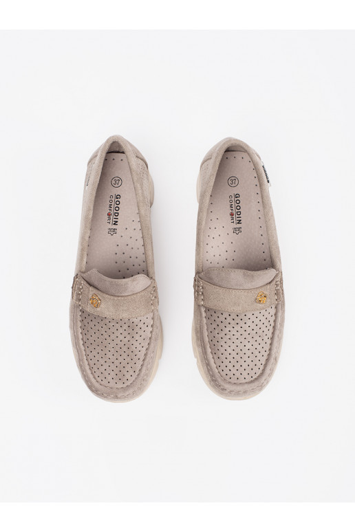 smėlio spalvos  mokasinai ze m elementem