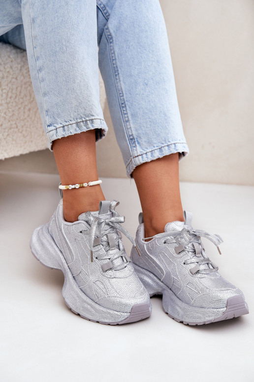  modelio batai  Dekoruotos Cyrkoniami sidabro spalvos Porrot