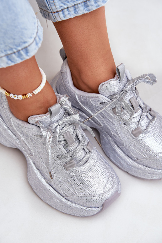  modelio batai  Dekoruotos Cyrkoniami sidabro spalvos Porrot