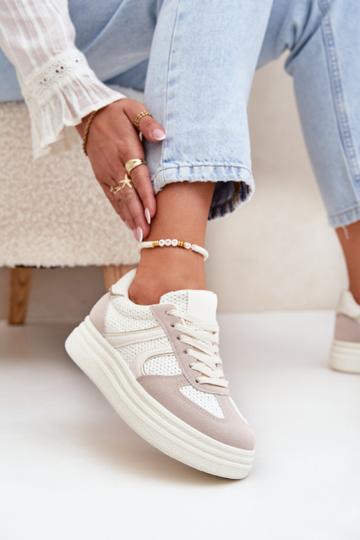  modelio batai  su platforma smėlio spalvos Lesida