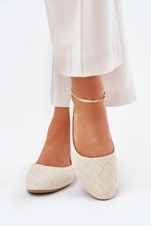 Balerinos  su blizgesiu aukso spalvos Tatorelis