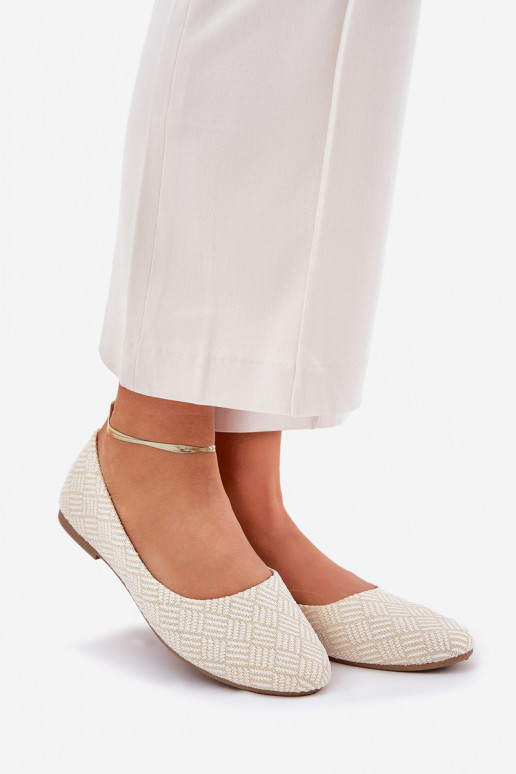 Balerinos  su blizgesiu aukso spalvos Tatorelis