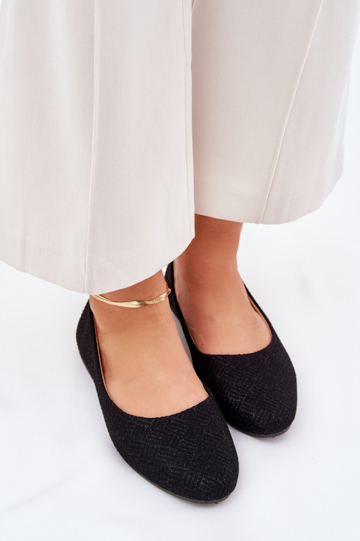 Balerinos  su blizgesiu Juodos spalvos Tatorelis