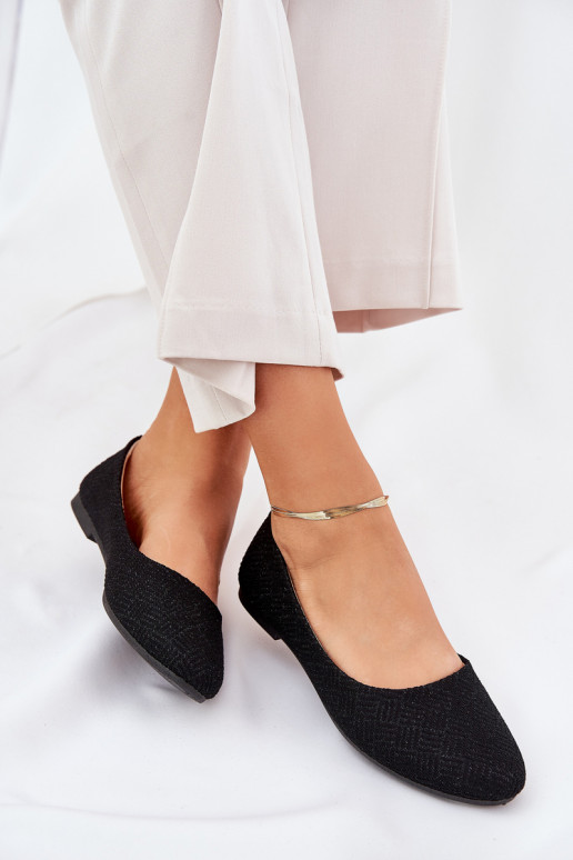 Balerinos  su blizgesiu Juodos spalvos Tatorelis