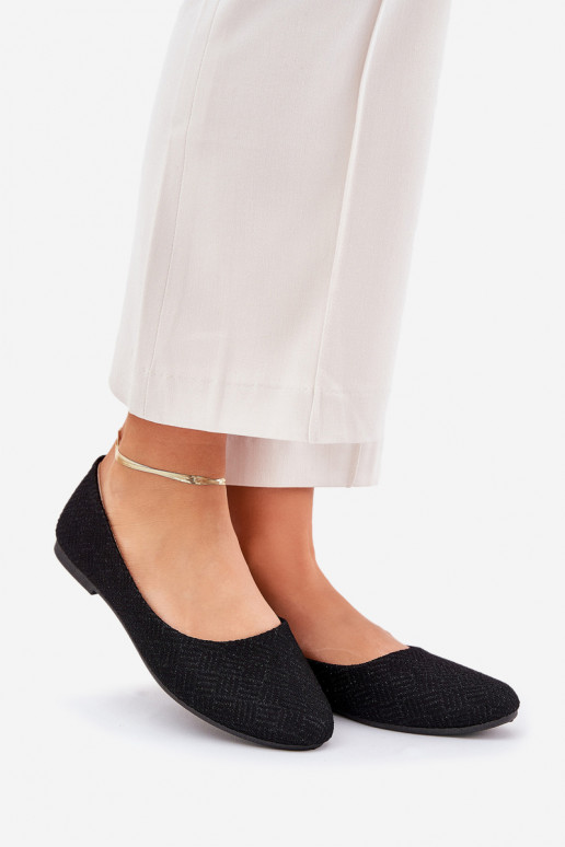 Balerinos  su blizgesiu Juodos spalvos Tatorelis