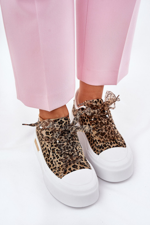 Laisvalaikio bateliai su platforma  m su leopardo kailio raštais rudos spalvos Zidora