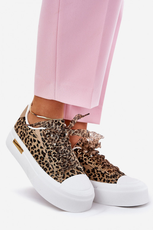 Laisvalaikio bateliai su platforma  m su leopardo kailio raštais rudos spalvos Zidora