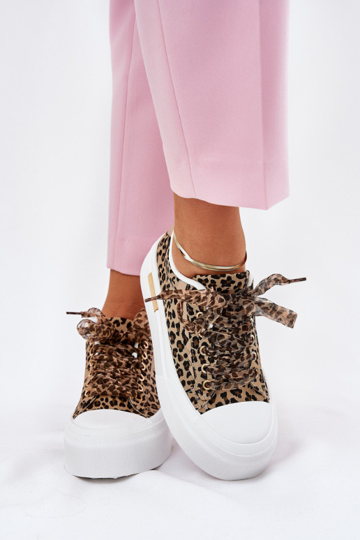 Laisvalaikio bateliai su platforma  m su leopardo kailio raštais rudos spalvos Zidora