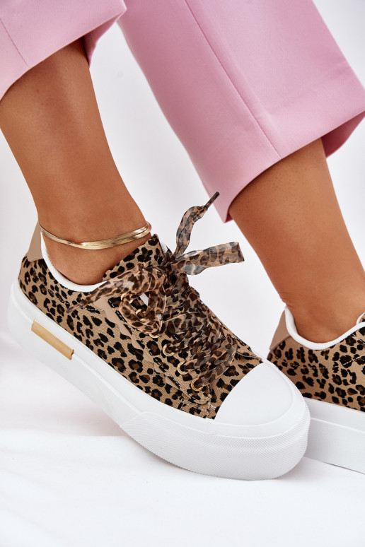 Laisvalaikio bateliai su platforma  m su leopardo kailio raštais rudos spalvos Zidora