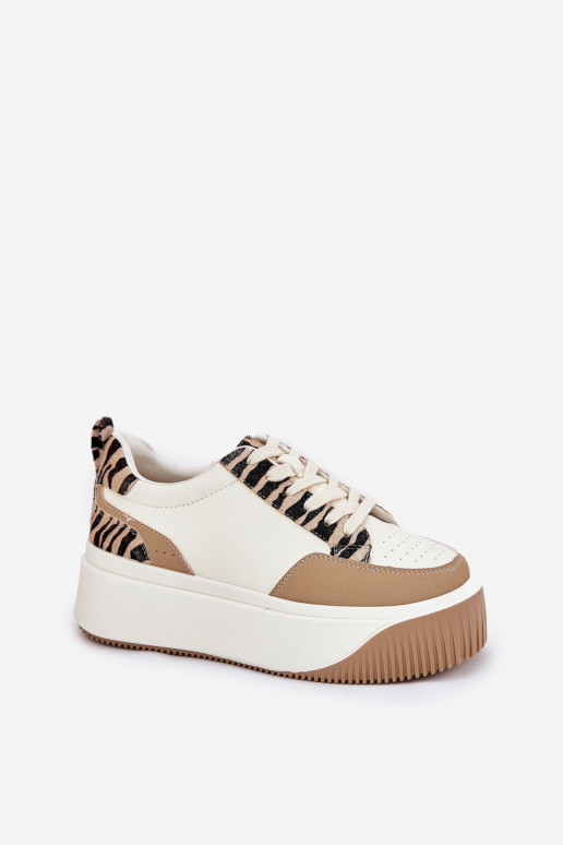 modelio batai  su platforma Zebra smėlio spalvos Tamorniel  modelio batai  su platforma Zebra smėlio spalvos Tamorniel