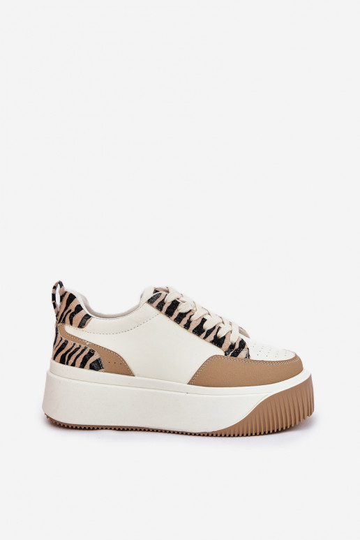 modelio batai  su platforma Zebra smėlio spalvos Tamorniel  modelio batai  su platforma Zebra smėlio spalvos Tamorniel