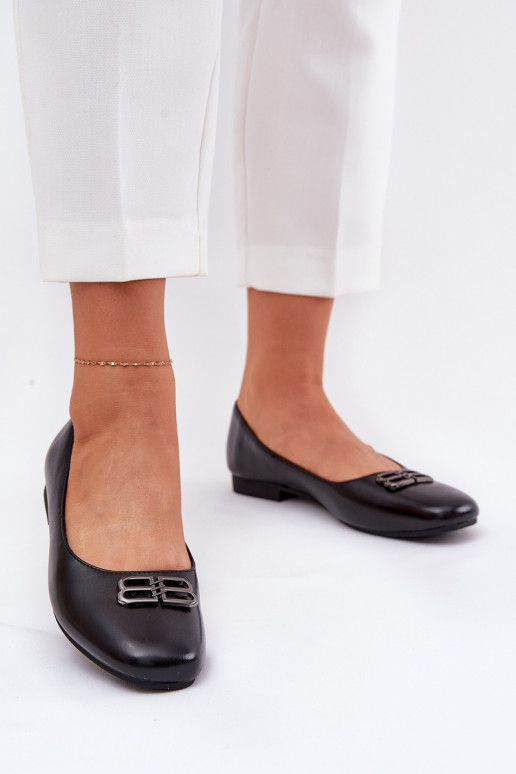 Elegantiško stiliaus Balerinos  su ornamentais Vinceza 62206 Juodos spalvos