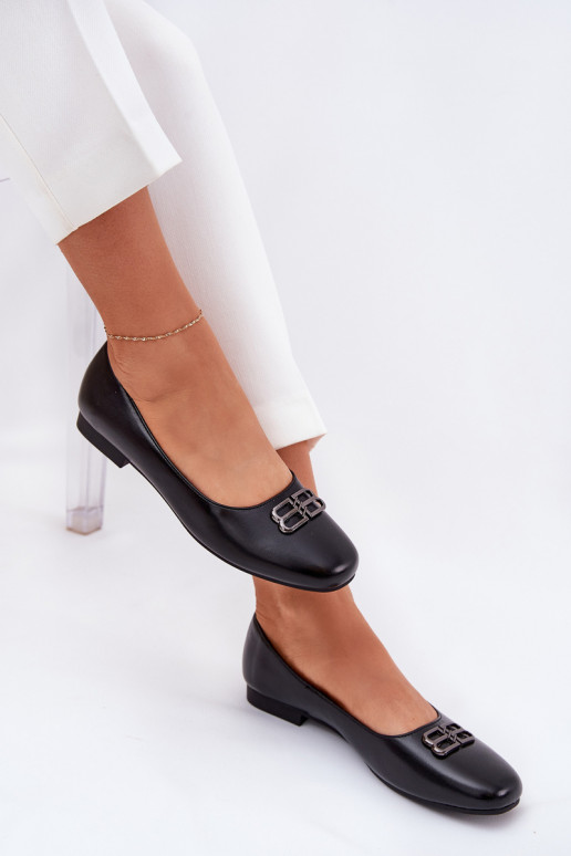 Elegantiško stiliaus Balerinos  su ornamentais Vinceza 62206 Juodos spalvos