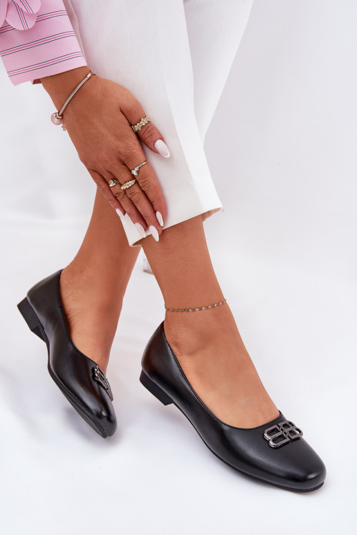 Elegantiško stiliaus Balerinos  su ornamentais Vinceza 62206 Juodos spalvos