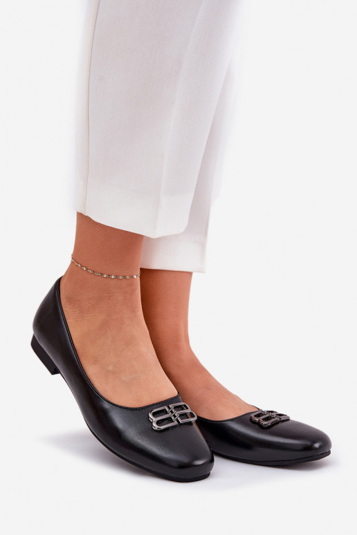 Elegantiško stiliaus Balerinos  su ornamentais Vinceza 62206 Juodos spalvos